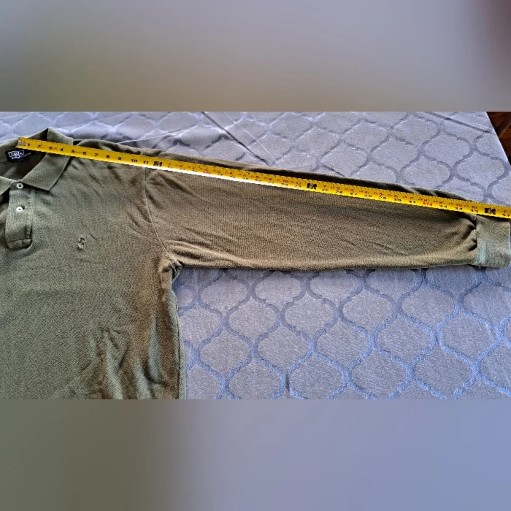 Polo by Ralph Lauren Olive Green Long Sleeve Cotton Polo Shirt Men's XL